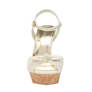 Jennifer Lopez Cream Platform Sandals
